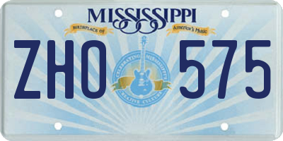 MS license plate ZHO575