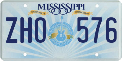MS license plate ZHO576