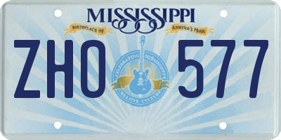 MS license plate ZHO577