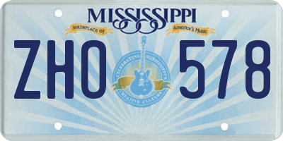 MS license plate ZHO578