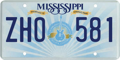MS license plate ZHO581