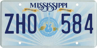 MS license plate ZHO584