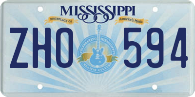 MS license plate ZHO594