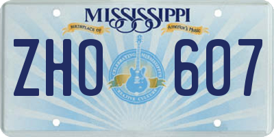 MS license plate ZHO607