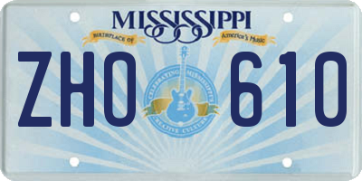 MS license plate ZHO610
