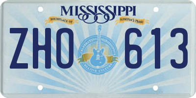 MS license plate ZHO613