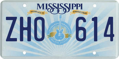 MS license plate ZHO614