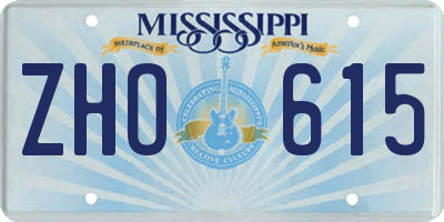 MS license plate ZHO615