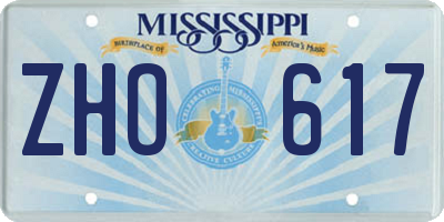 MS license plate ZHO617