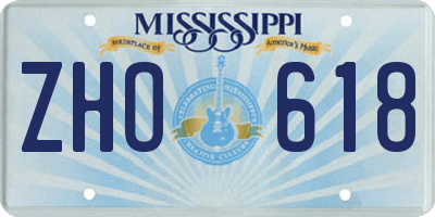 MS license plate ZHO618
