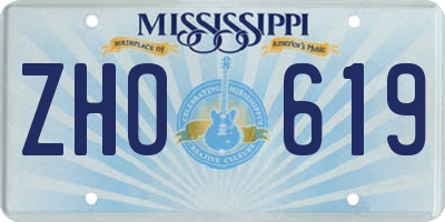 MS license plate ZHO619