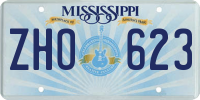 MS license plate ZHO623