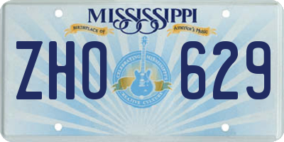 MS license plate ZHO629