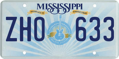 MS license plate ZHO633
