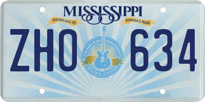 MS license plate ZHO634