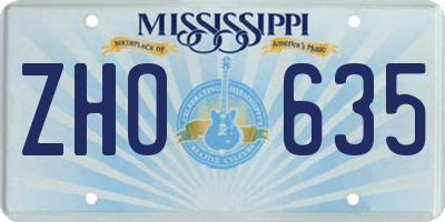 MS license plate ZHO635