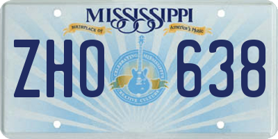 MS license plate ZHO638