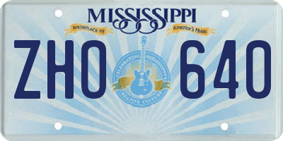 MS license plate ZHO640