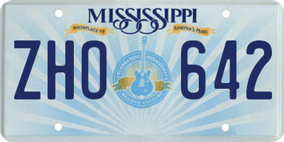 MS license plate ZHO642