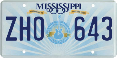 MS license plate ZHO643