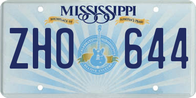 MS license plate ZHO644