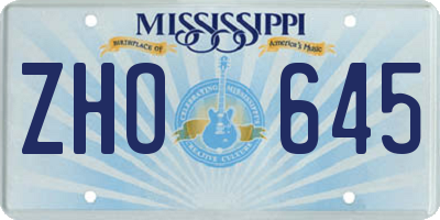 MS license plate ZHO645