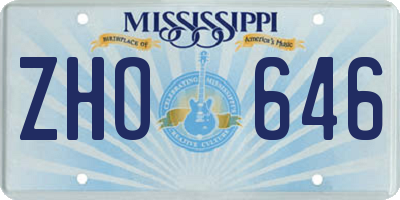 MS license plate ZHO646