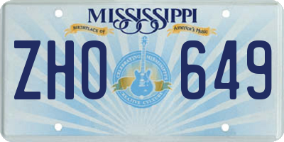 MS license plate ZHO649