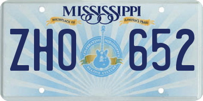 MS license plate ZHO652