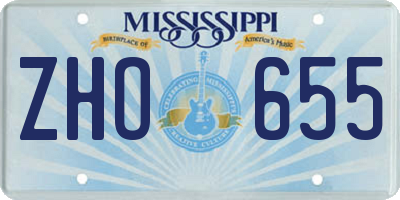 MS license plate ZHO655