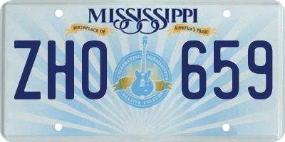 MS license plate ZHO659
