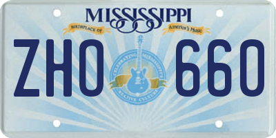 MS license plate ZHO660