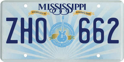 MS license plate ZHO662