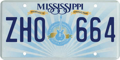 MS license plate ZHO664