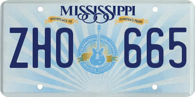MS license plate ZHO665