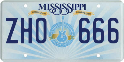 MS license plate ZHO666