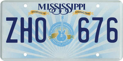 MS license plate ZHO676