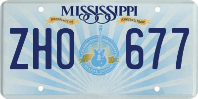 MS license plate ZHO677