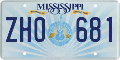 MS license plate ZHO681