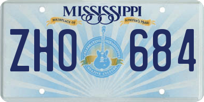 MS license plate ZHO684