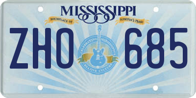 MS license plate ZHO685