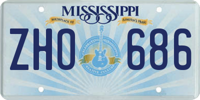 MS license plate ZHO686