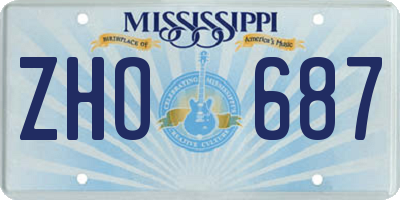 MS license plate ZHO687