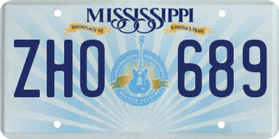MS license plate ZHO689
