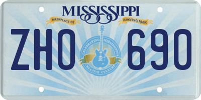 MS license plate ZHO690