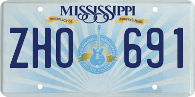 MS license plate ZHO691
