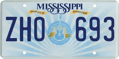 MS license plate ZHO693