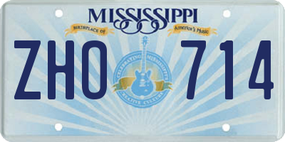MS license plate ZHO714