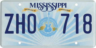 MS license plate ZHO718