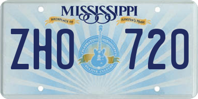 MS license plate ZHO720